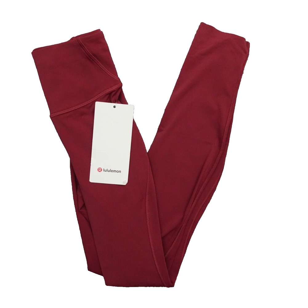 New Lululemon Size 0 Base Pace High Rise Tight 28" Brushed MLWI Mulled Wine Red